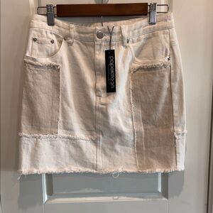 Papermoon Women's Cream Denim Skirt